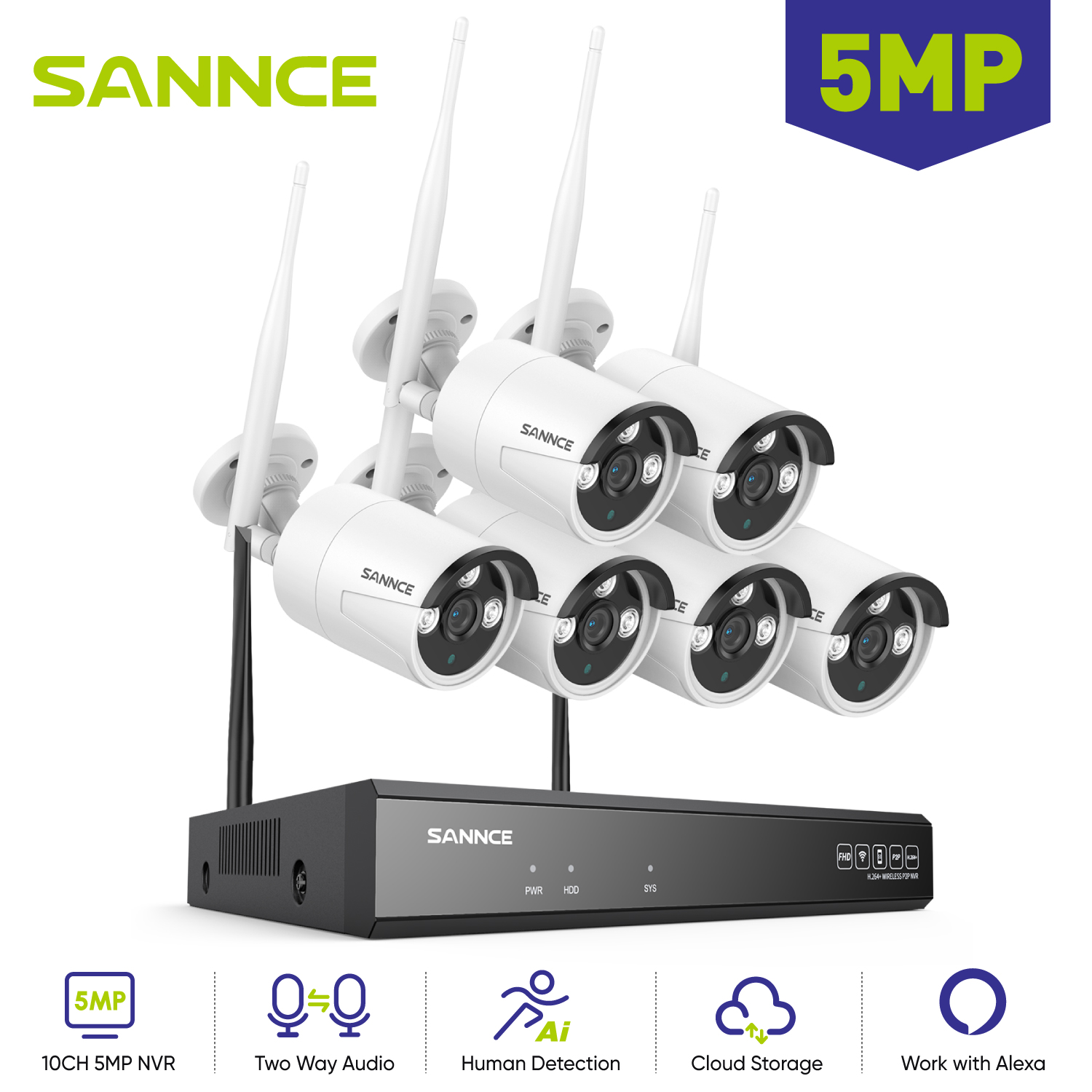 Smart Home Outdoor Camera - SANNCE-Caméra de surveillance extérieure IP WiFi