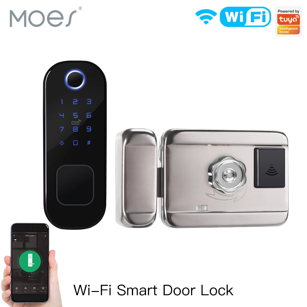 Smart Home Door Lock - MOES-Serrure Intelligente Tuya à Empreintes Digitales,