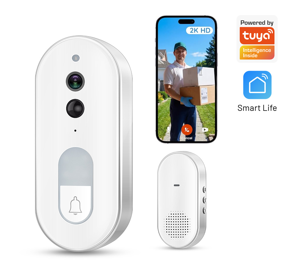 Smart Home Outdoor Camera - Sonnette vidéo intelligente Tuya, sans fil,