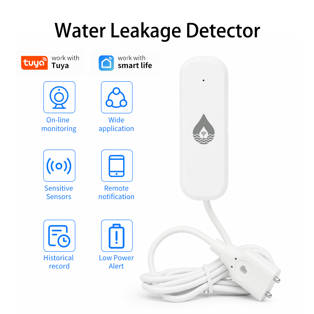 Smart Home Water Level Sensor - Capteur d'alarme de fuite d'eau WiFi/Zigbee