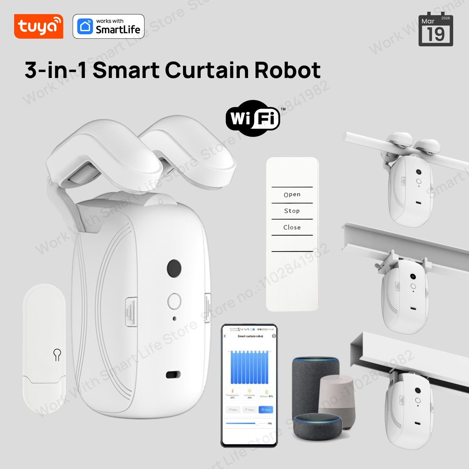Smart Home Wifi Hub - 1/2 Robot de rideau intelligent WiFi