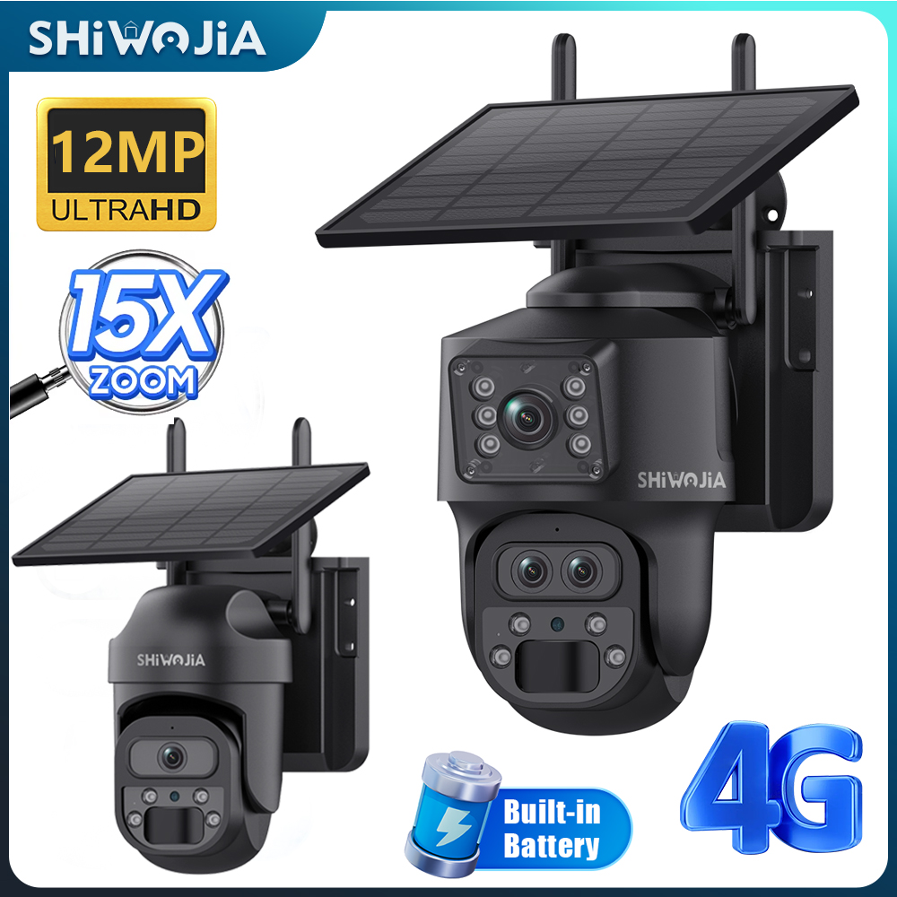 Smart Home Outdoor Camera - SHIWOJIA Caméra solaire ZOOM 15X 4G