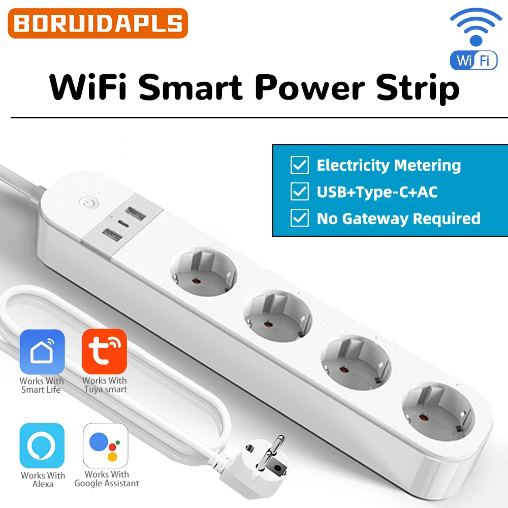 Smart Power Strip - BORUIDAPLS Multiprise intelligente Wi-Fi avec prise