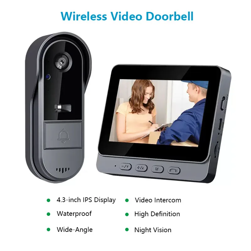 Smart Home Outdoor Camera - Sonnette de porte sans fil extérieure