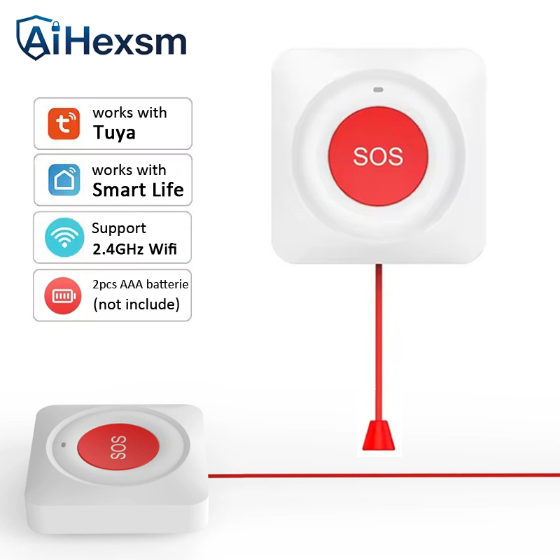 Bouton SOS WiFi Tuya avec cord - Smart Elderly Home avis et prix