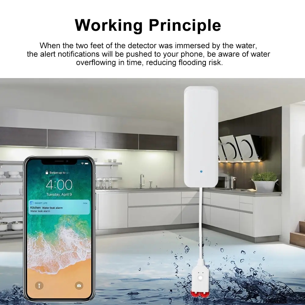 Tuya WiFi capteur de fuite d'e - Smart Home Water Level Sensor avis et prix