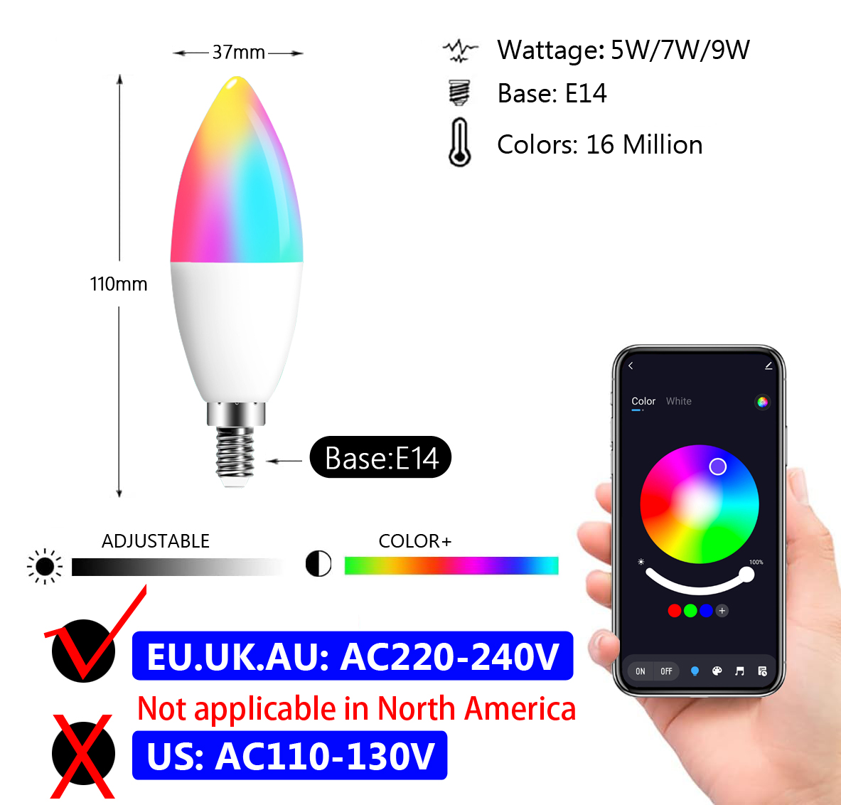 Tuya E14 lampes à bougie APP c - Smart Home Group avis et prix